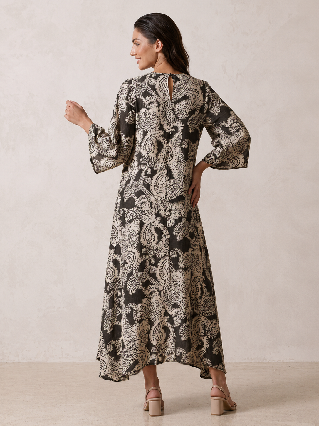 Splash Smart Paisley Print Trapeze Maxi Dress