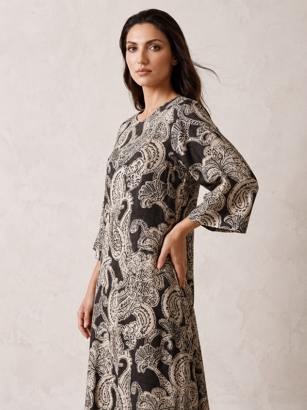Splash Smart Paisley Print Trapeze Maxi Dress