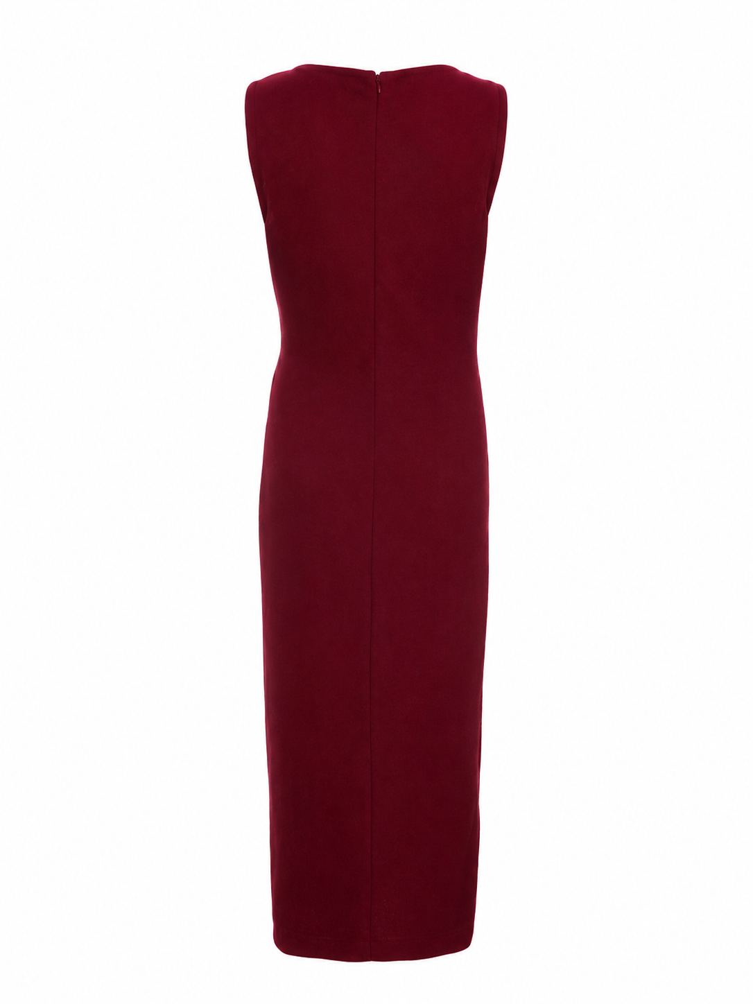 Quiz Wine Textured Round Neck Sleeveless Knit Front Midaxi Dress