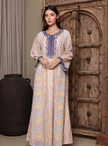 Paisley & Geometric Wide Sleeves Women's Evening Jalabiya