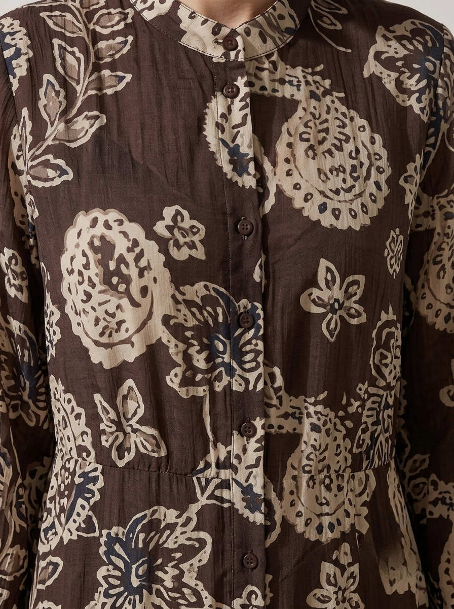 Splash Smart Paisley Print Midi Dress with Elasticated Waist