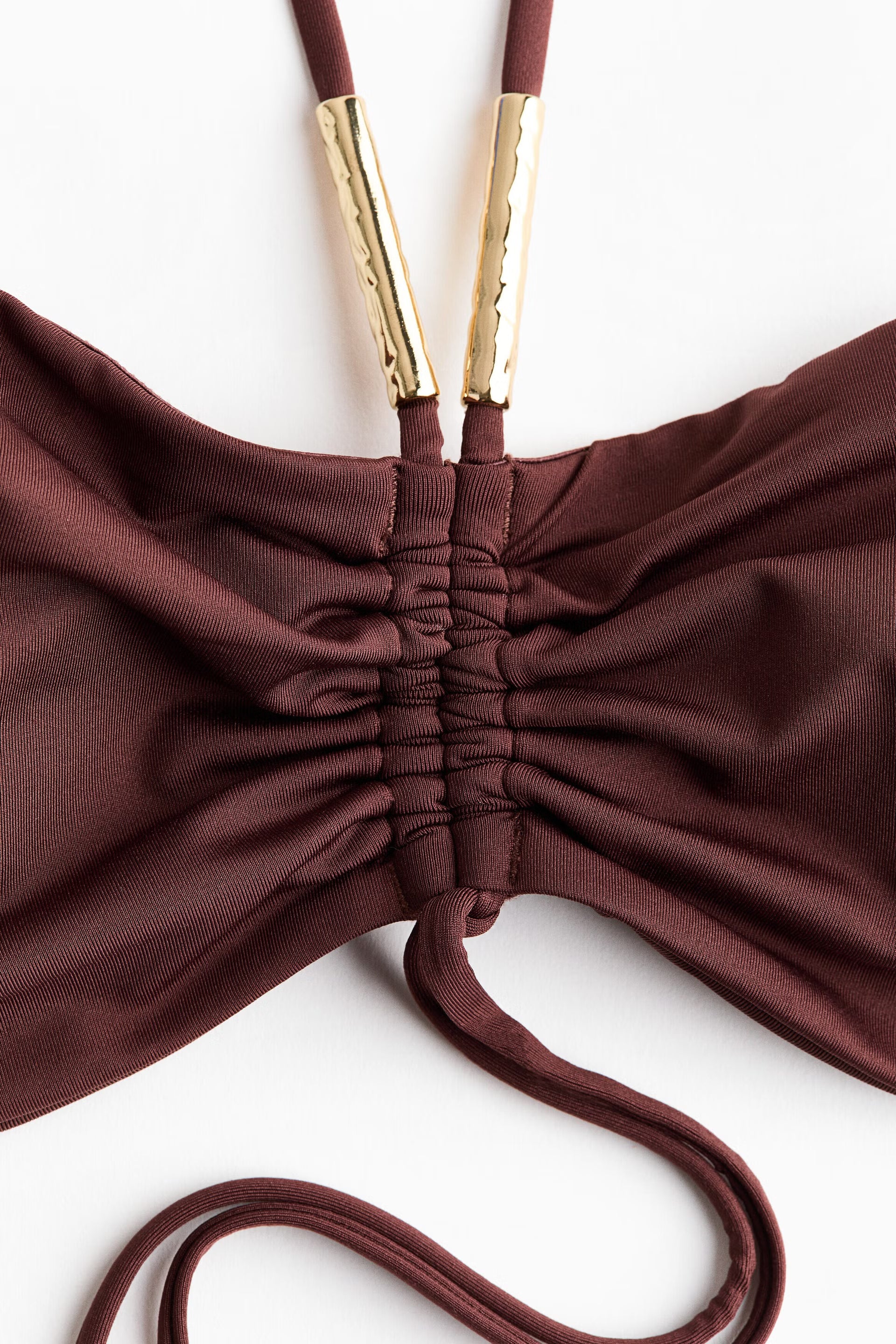 Dark Brown Halter Bandeau Bikini Set