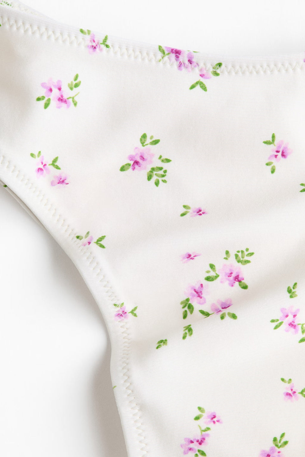 White Floral Triangle Bikini Set