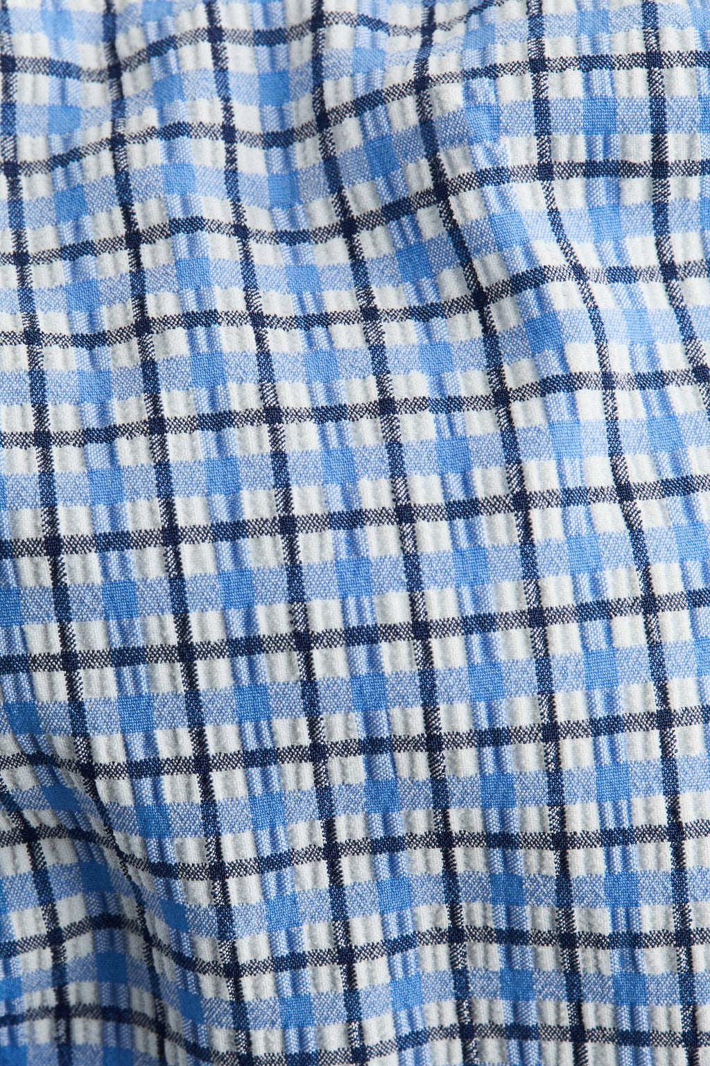 Blue Gingham Tie-Front Bandeau Bikini Set