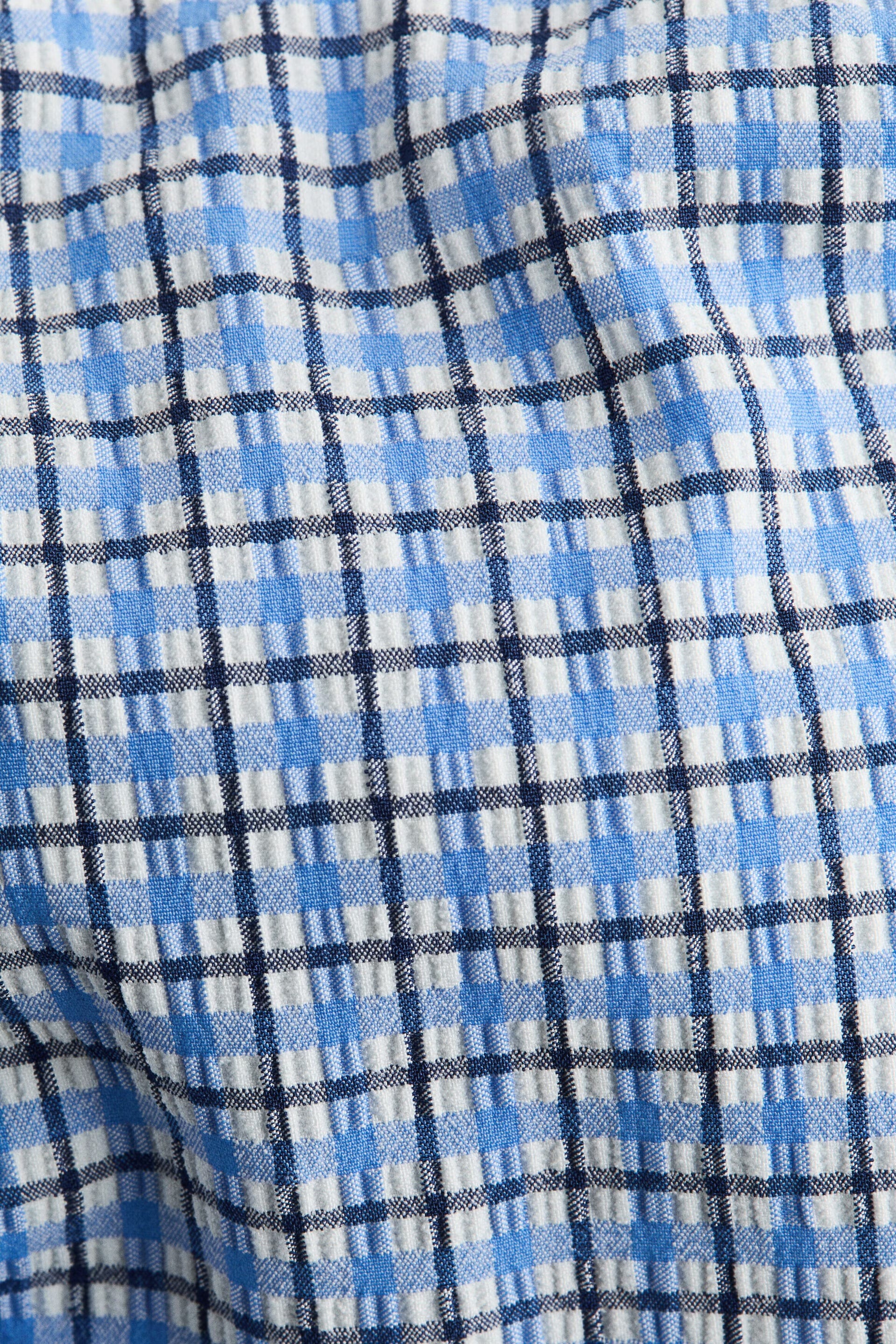Blue Gingham Tie-Front Bandeau Bikini Set