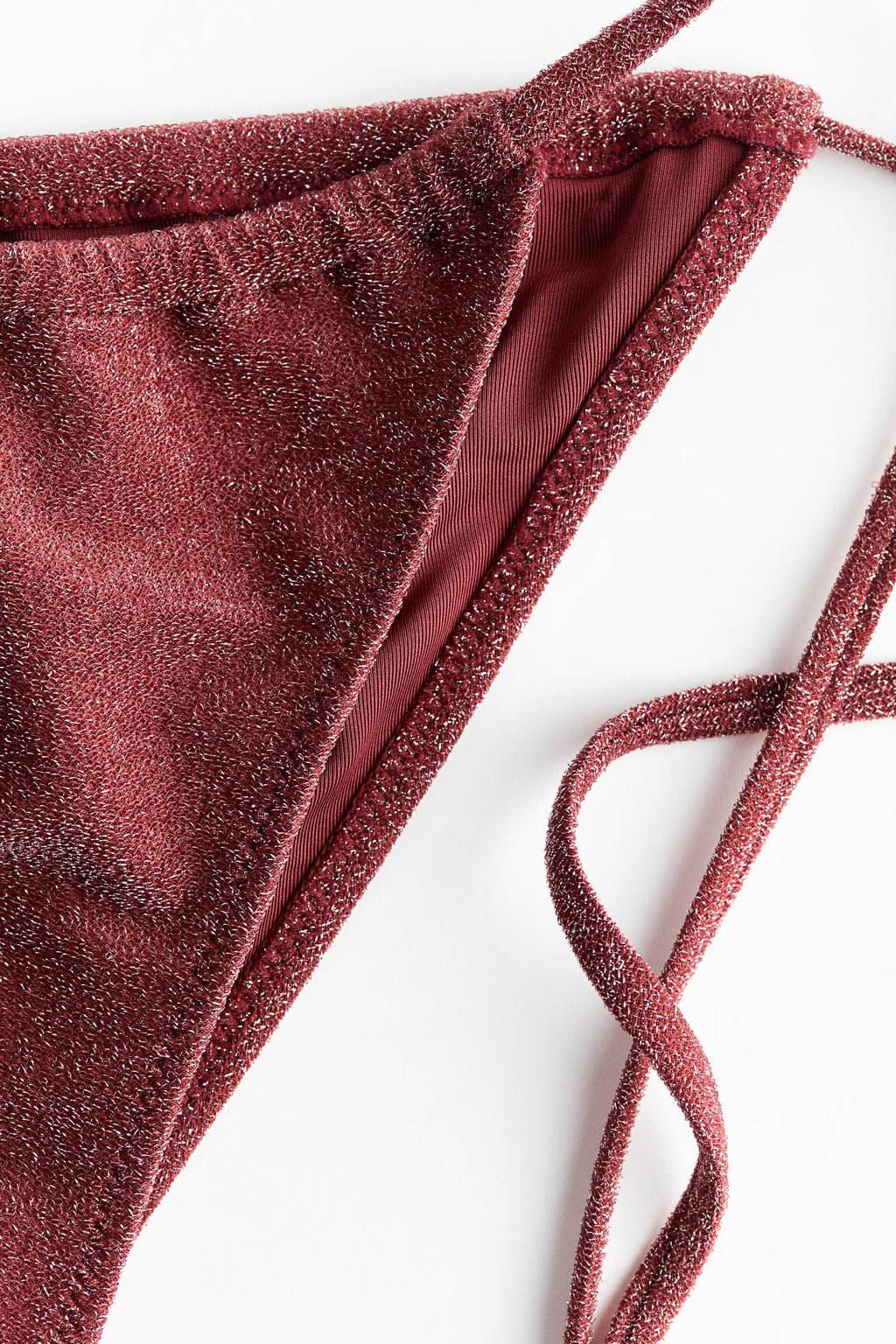 Shimmer Rose Ring-Detail Bikini Set