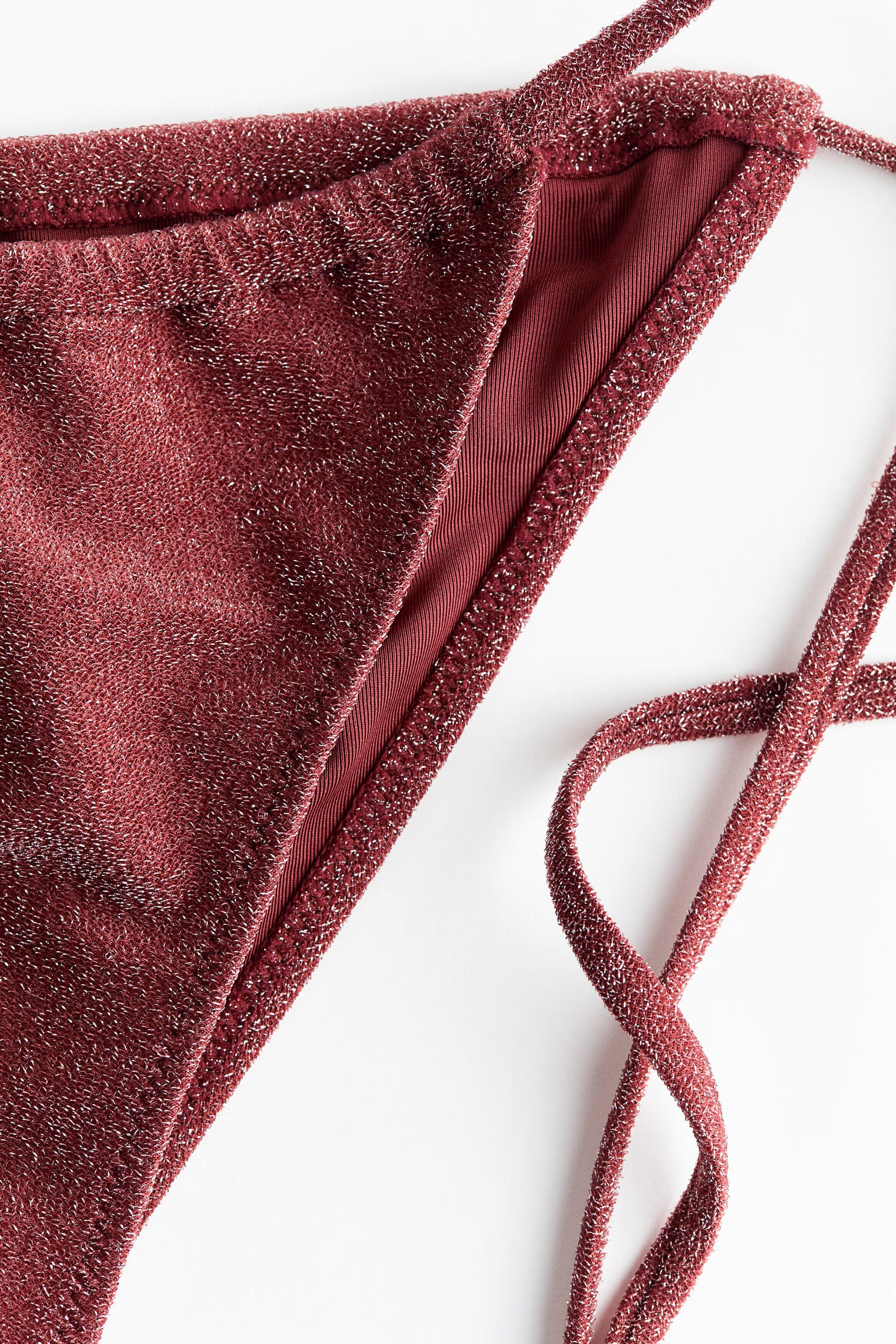 Shimmer Rose Ring-Detail Bikini Set
