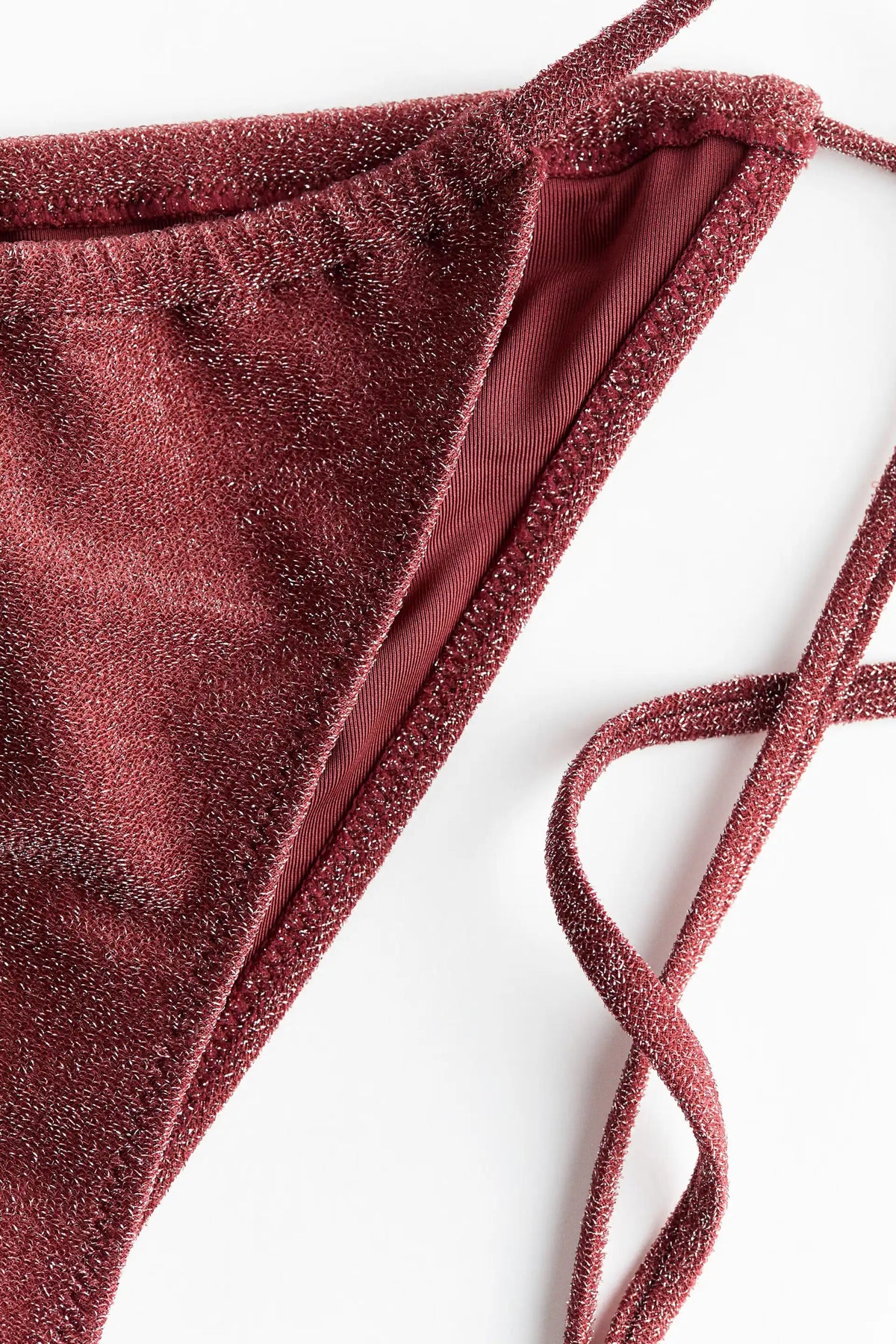 Shimmer Rose Ring-Detail Bikini Set