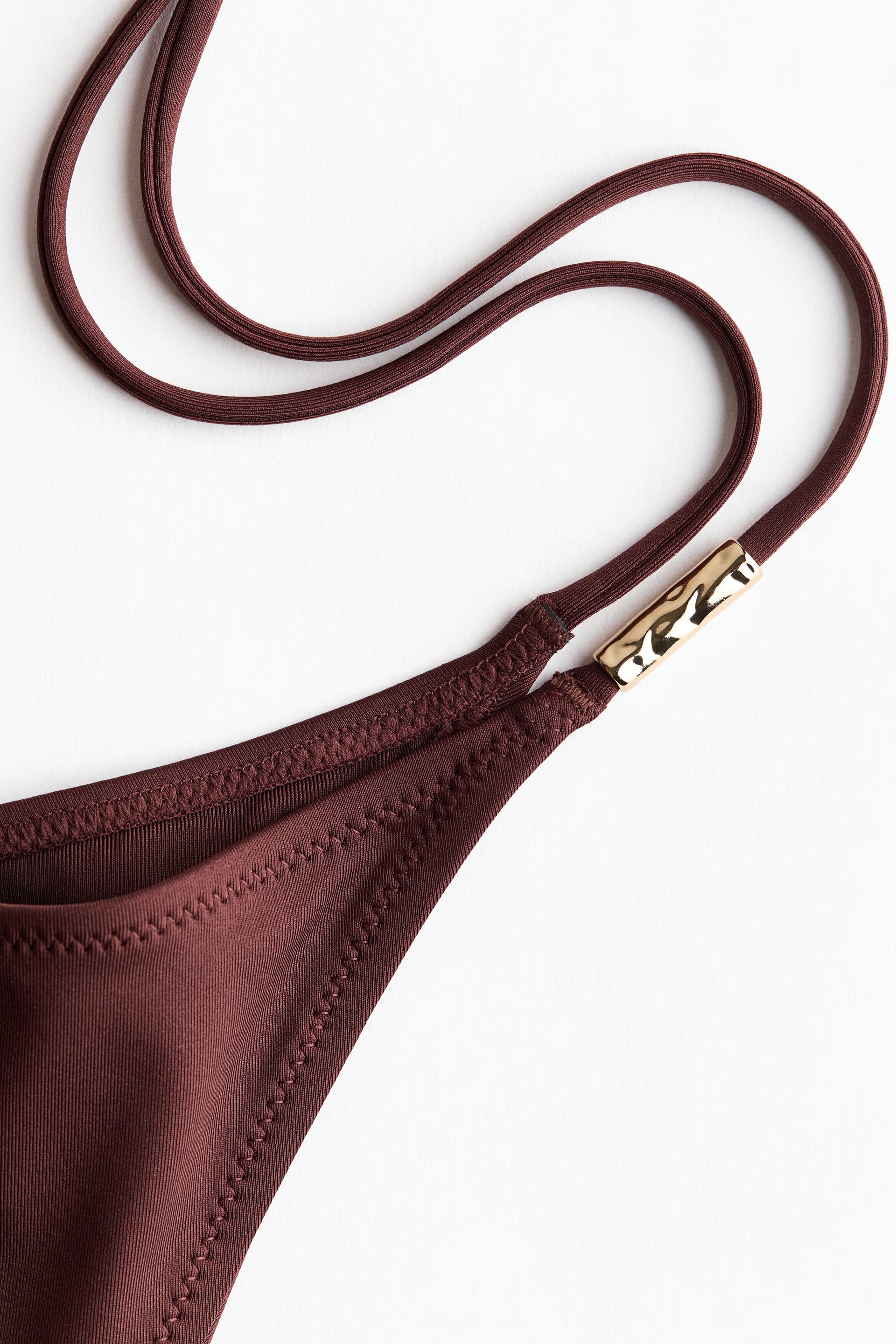 Dark Brown Halter Bandeau Bikini Set