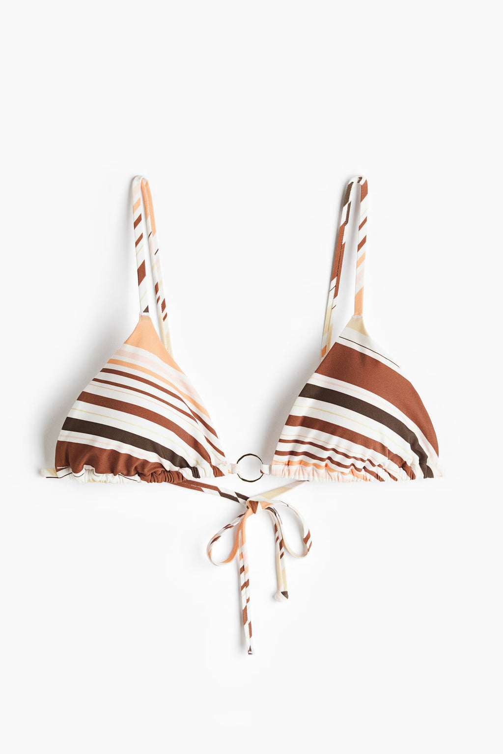 Terracotta Striped Ring Bikini Set | Multi-Tone Two-Piece Swimwear