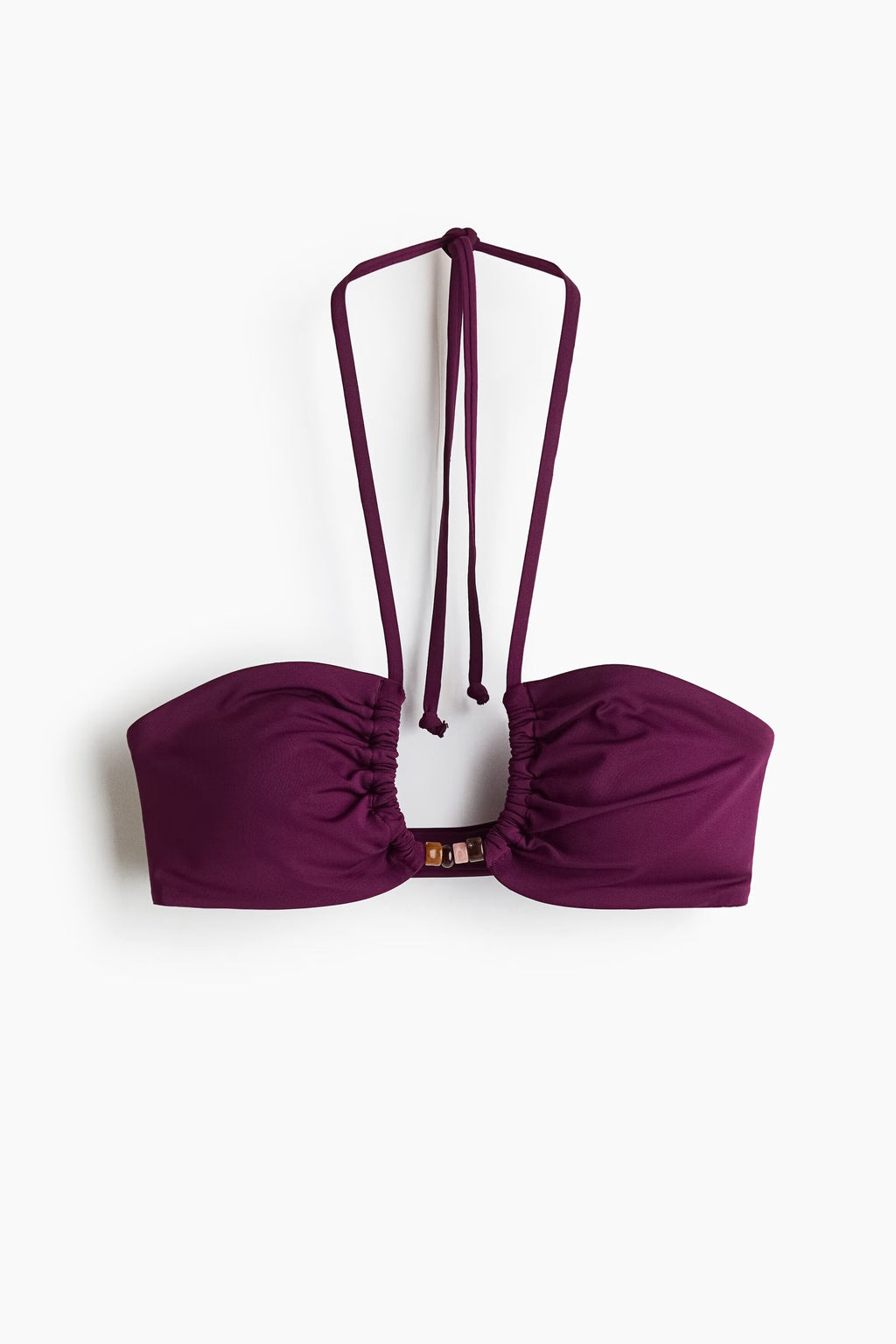 Plum Beaded Halter Bikini Set | Deep Violet Two-Piece Swimwear