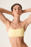 Women's Butter Yellow Padded Sports Bikini Set