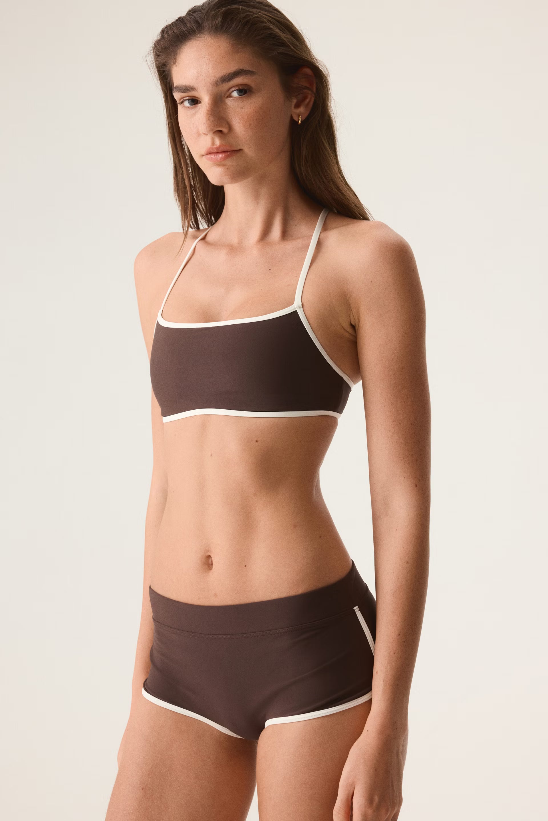 Women's Butter Coffee Padded Sports Bikini Set