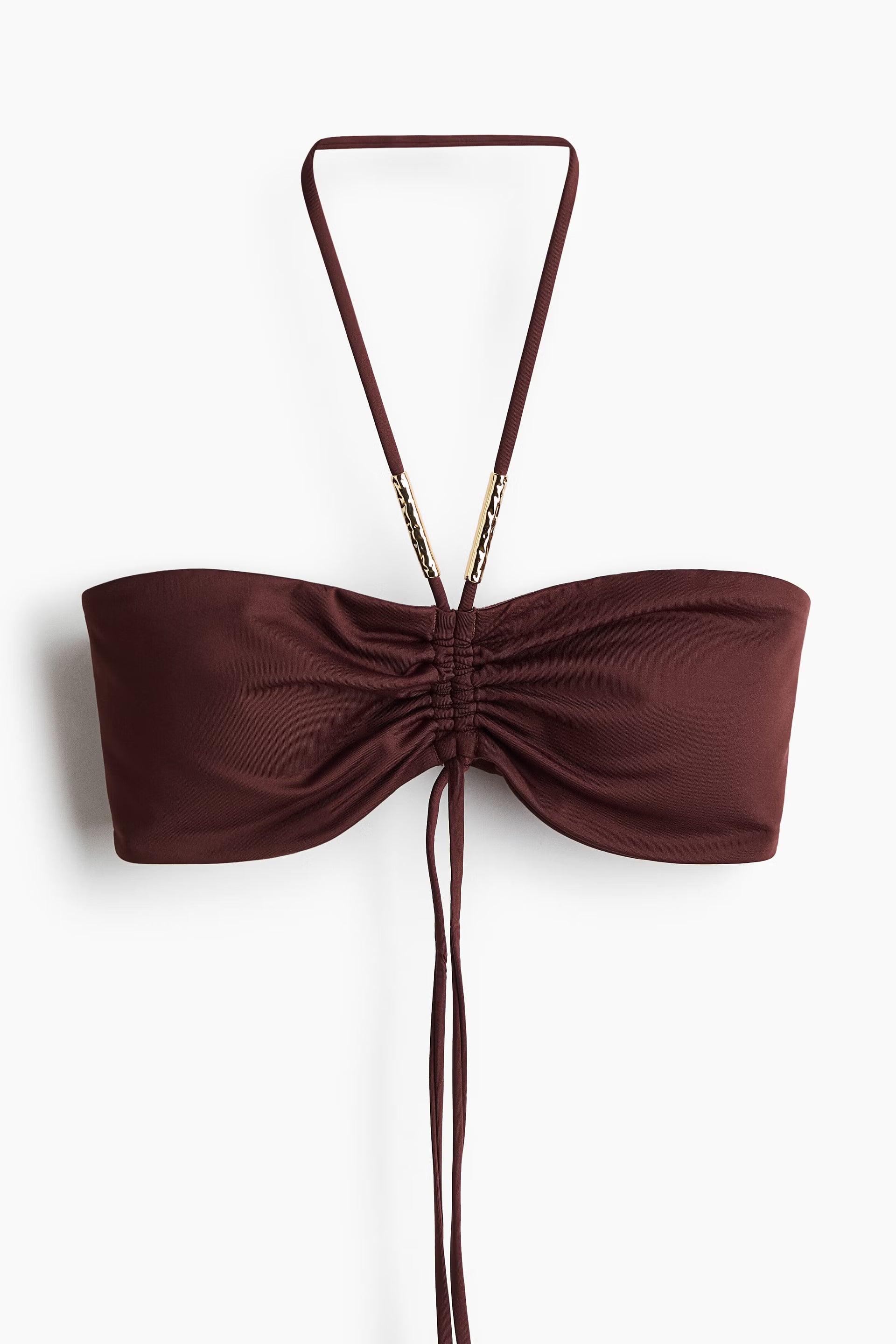 Dark Brown Halter Bandeau Bikini Set