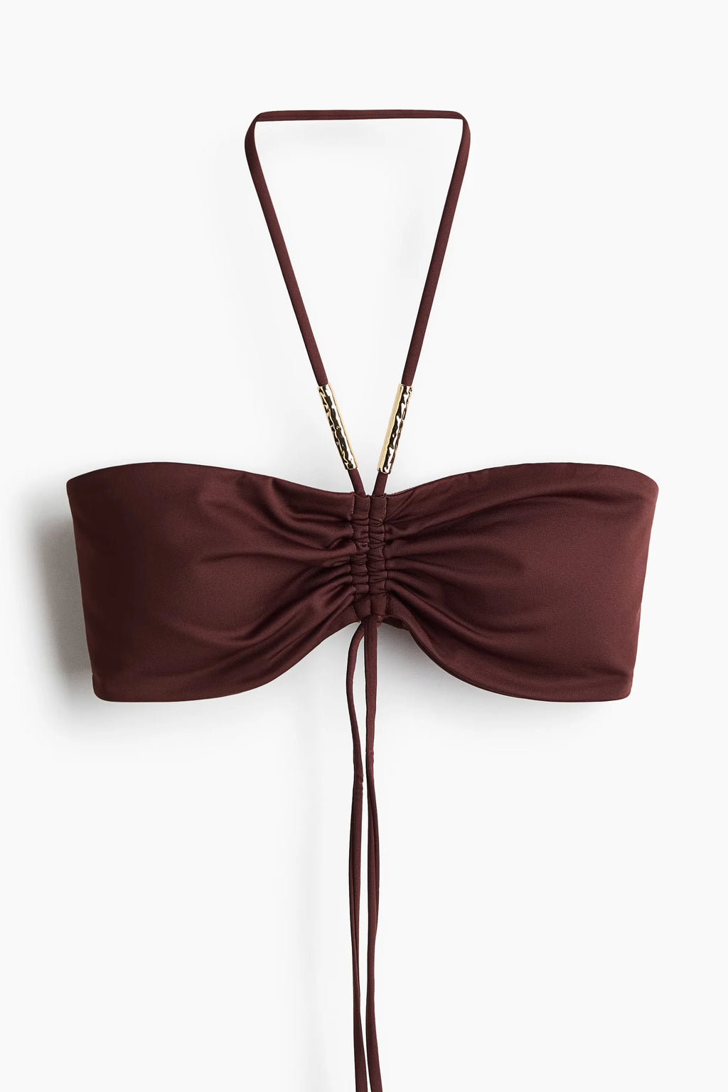 Dark Brown Halter Bandeau Bikini Set
