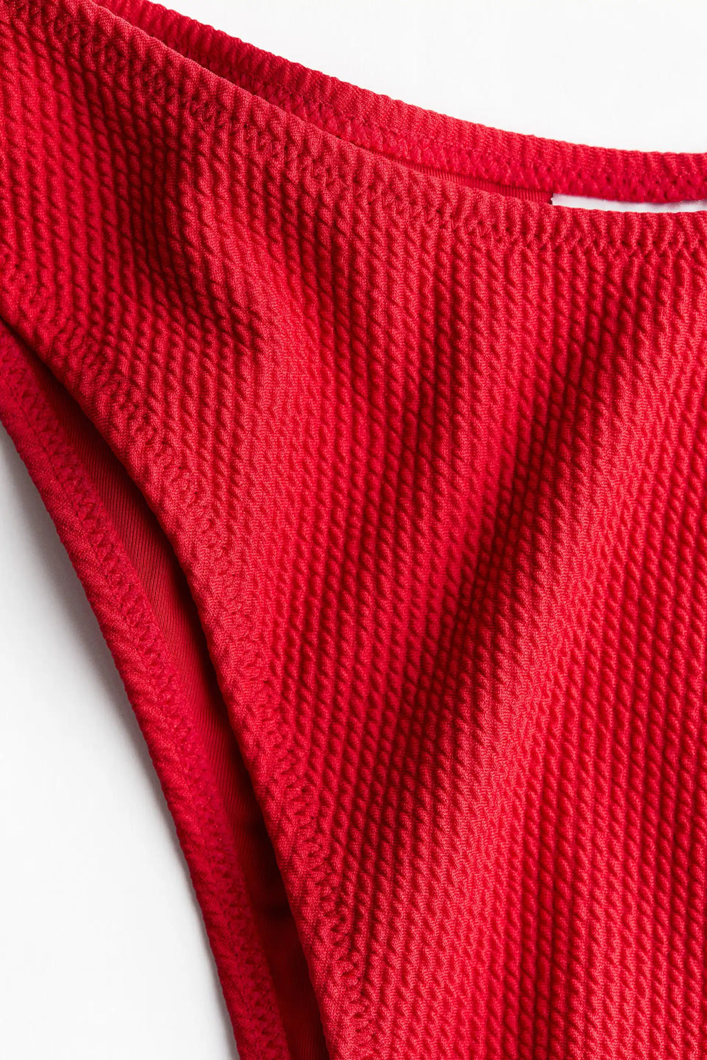 Red Ribbed O-Ring Bikini