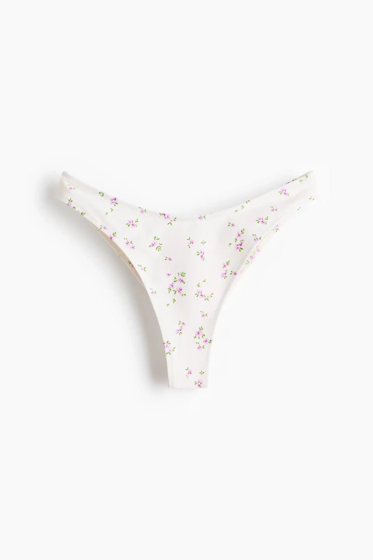 White Floral Triangle Bikini Set