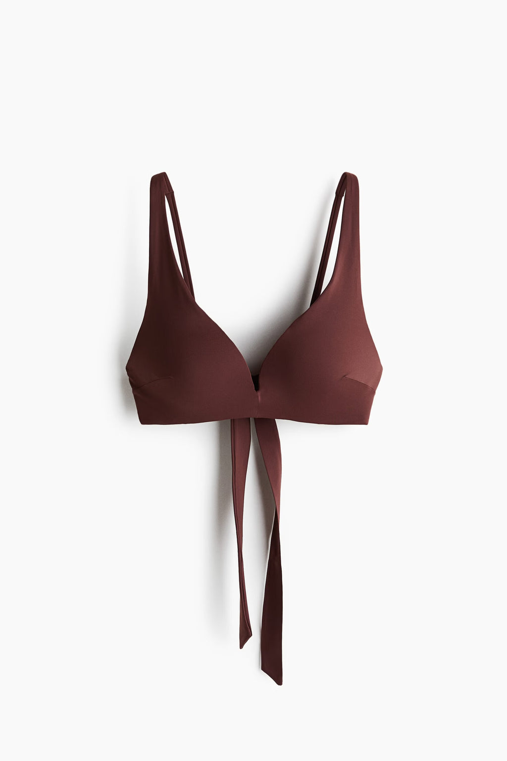 Dark Brown Plunge Side-Tie Bikini Set