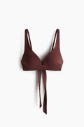 Dark Brown Plunge Side-Tie Bikini Set