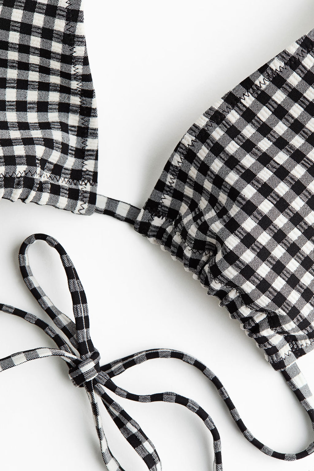 Black & White Gingham Halter Bikini Set