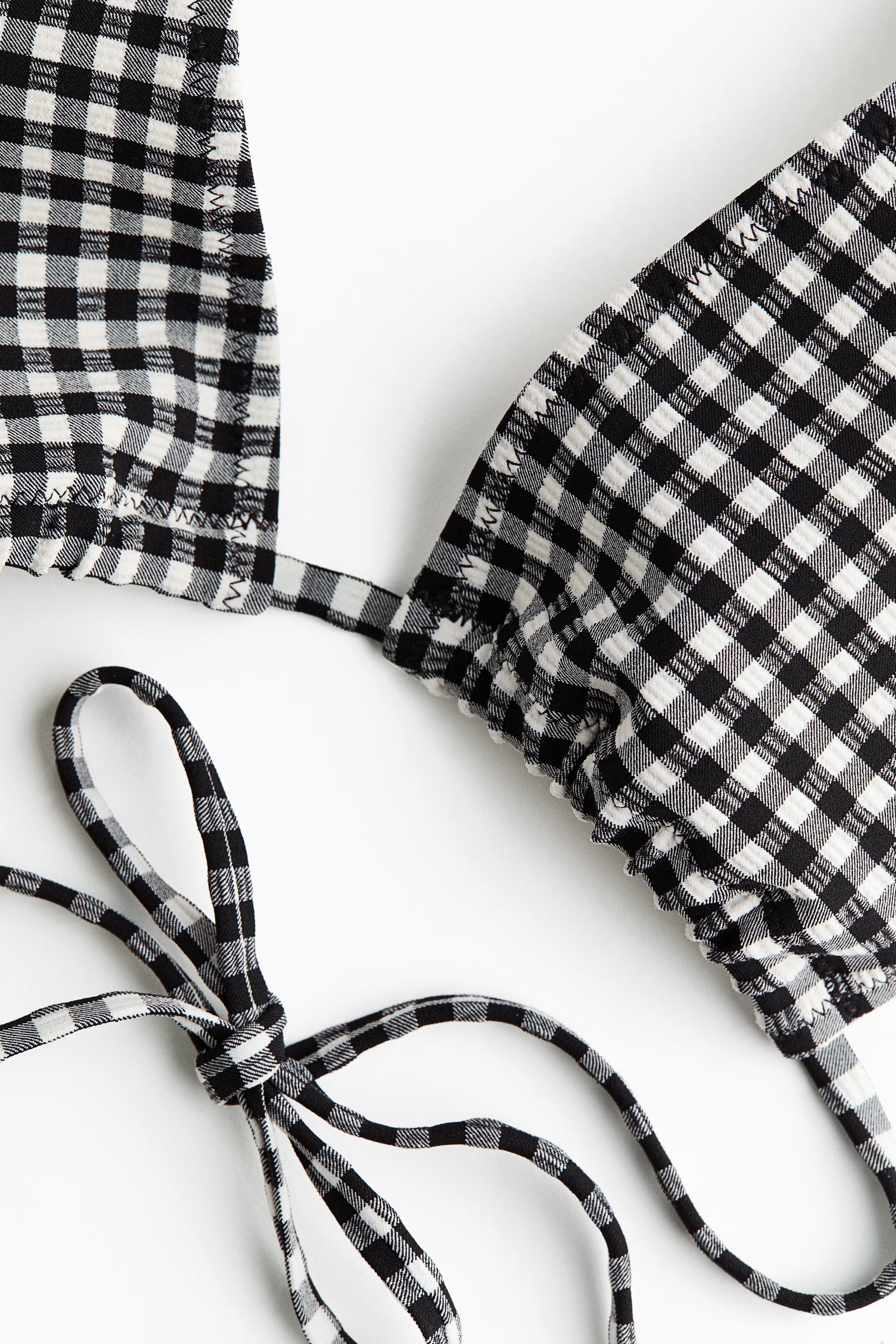 Black & White Gingham Halter Bikini Set