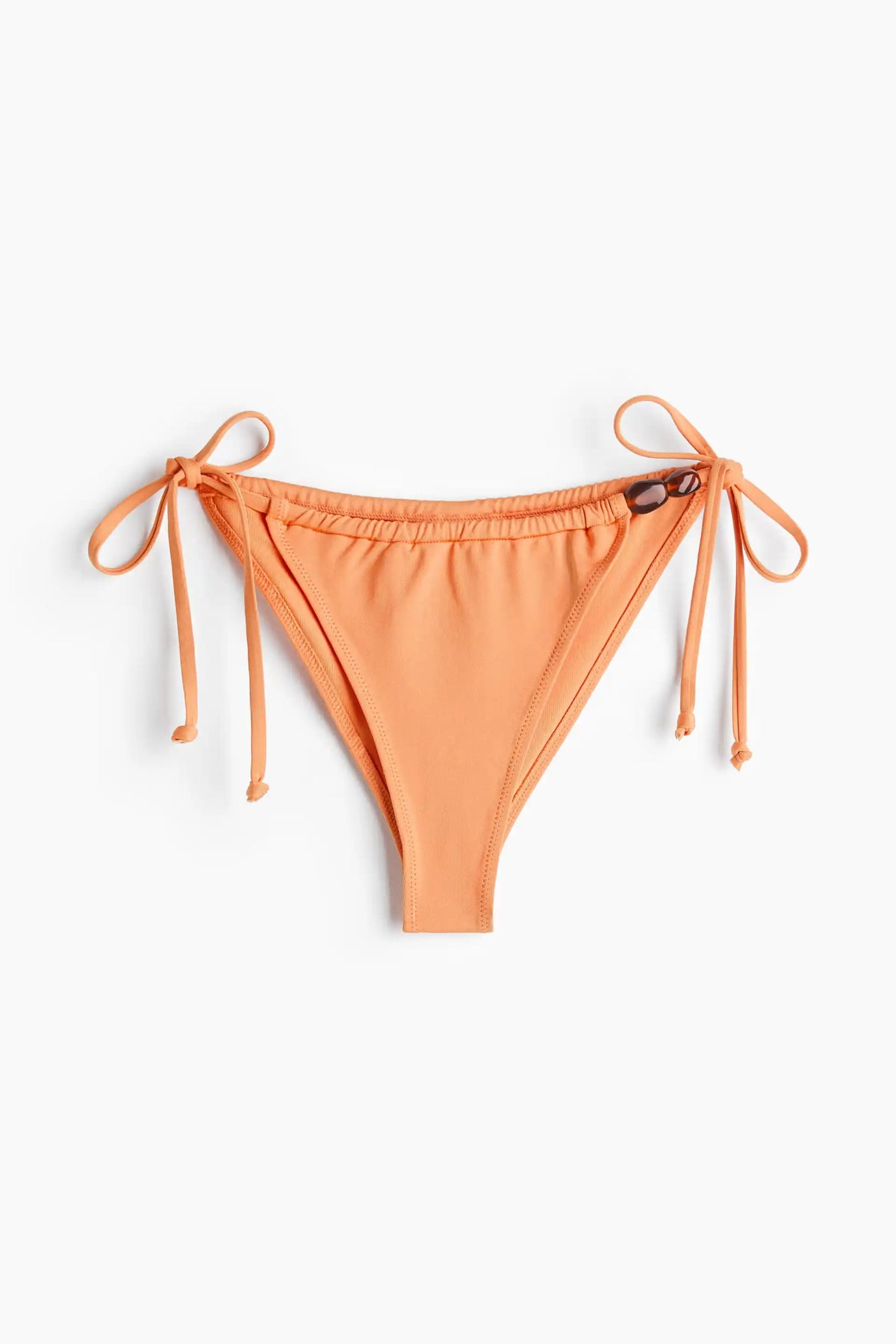 Sunset Peach Beaded Triangle Bikini Set