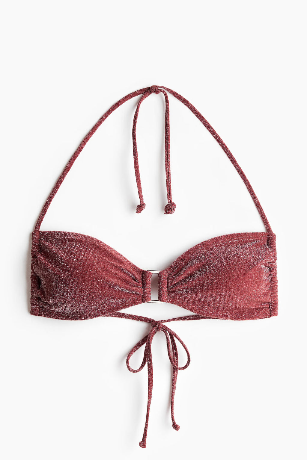 Shimmer Rose Ring-Detail Bikini Set