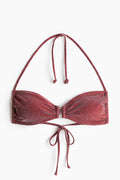 Shimmer Rose Ring-Detail Bikini Set