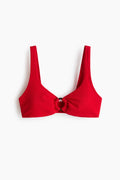 Red Ribbed O-Ring Bikini