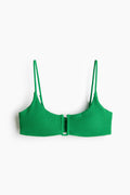Green Textured U-Wire Bikini Set for Women