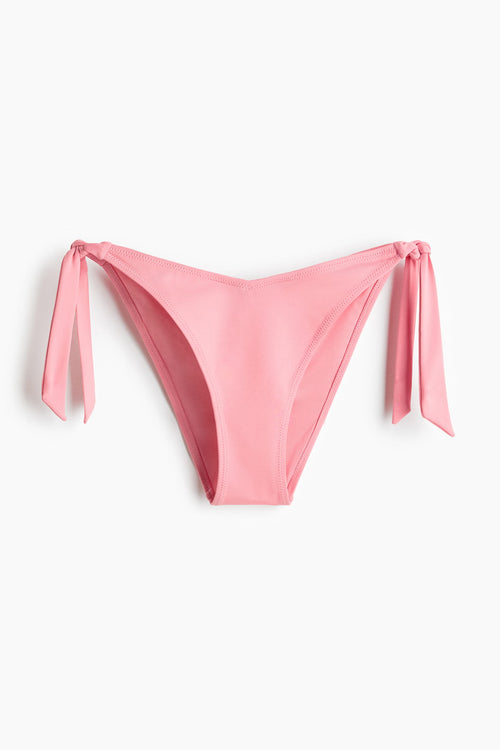 Blush Pink Tie Tanga Front Bandeau Bikini Set