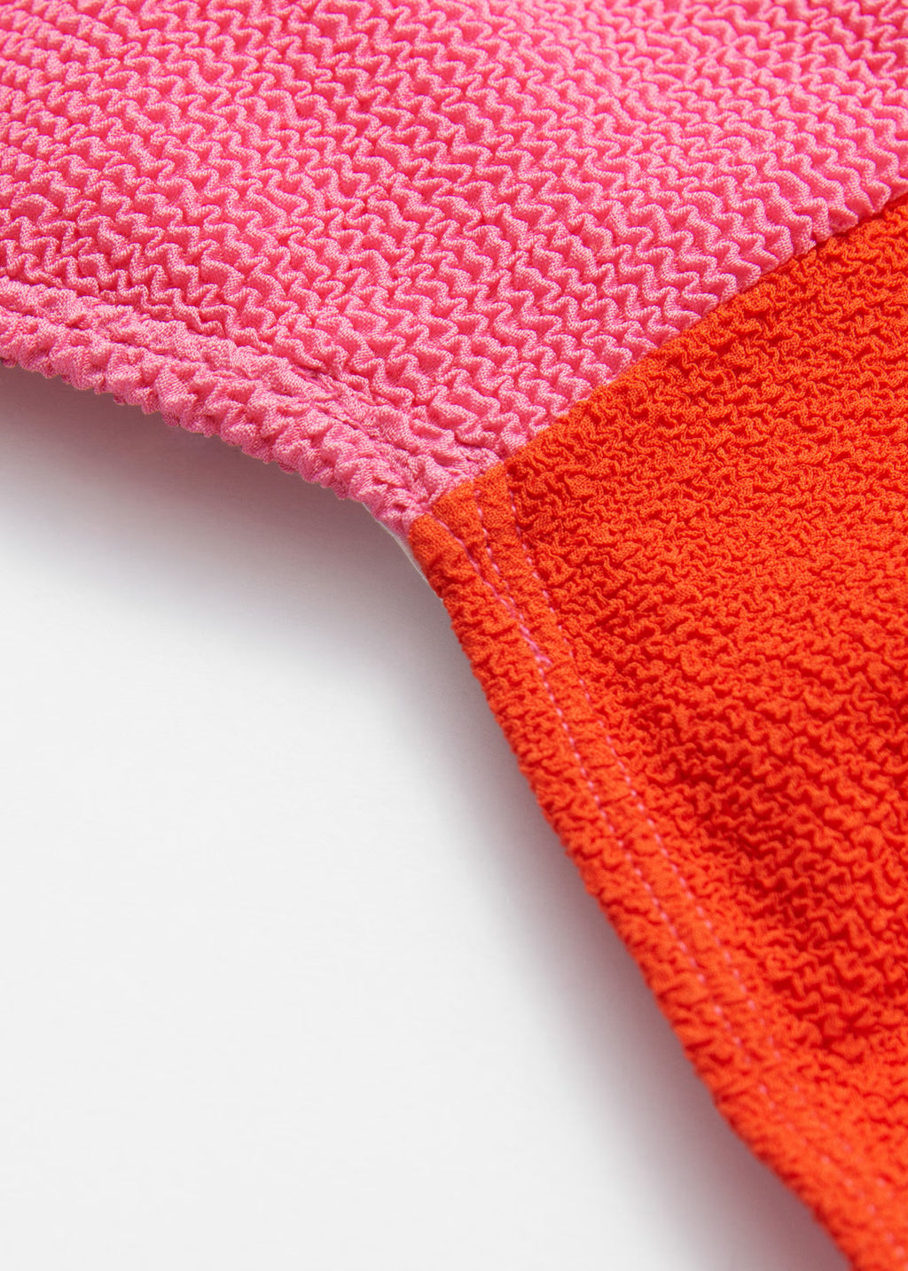 Two-Tone Pink & Orange Textured Bikini Bottoms