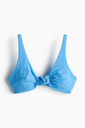 Bright Blue Front-Knot Bikini Set