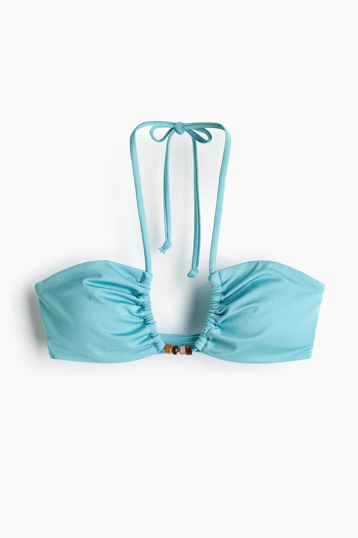 Sky Blue Beaded Halter Bikini Set