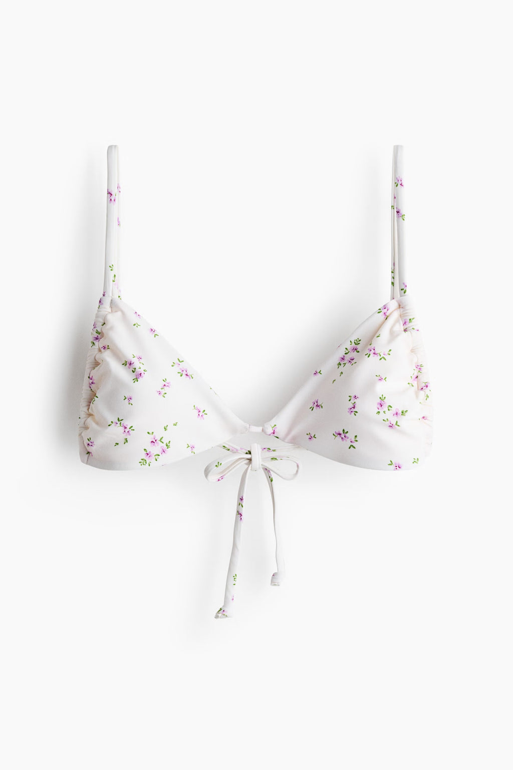 White Floral Triangle Bikini Set