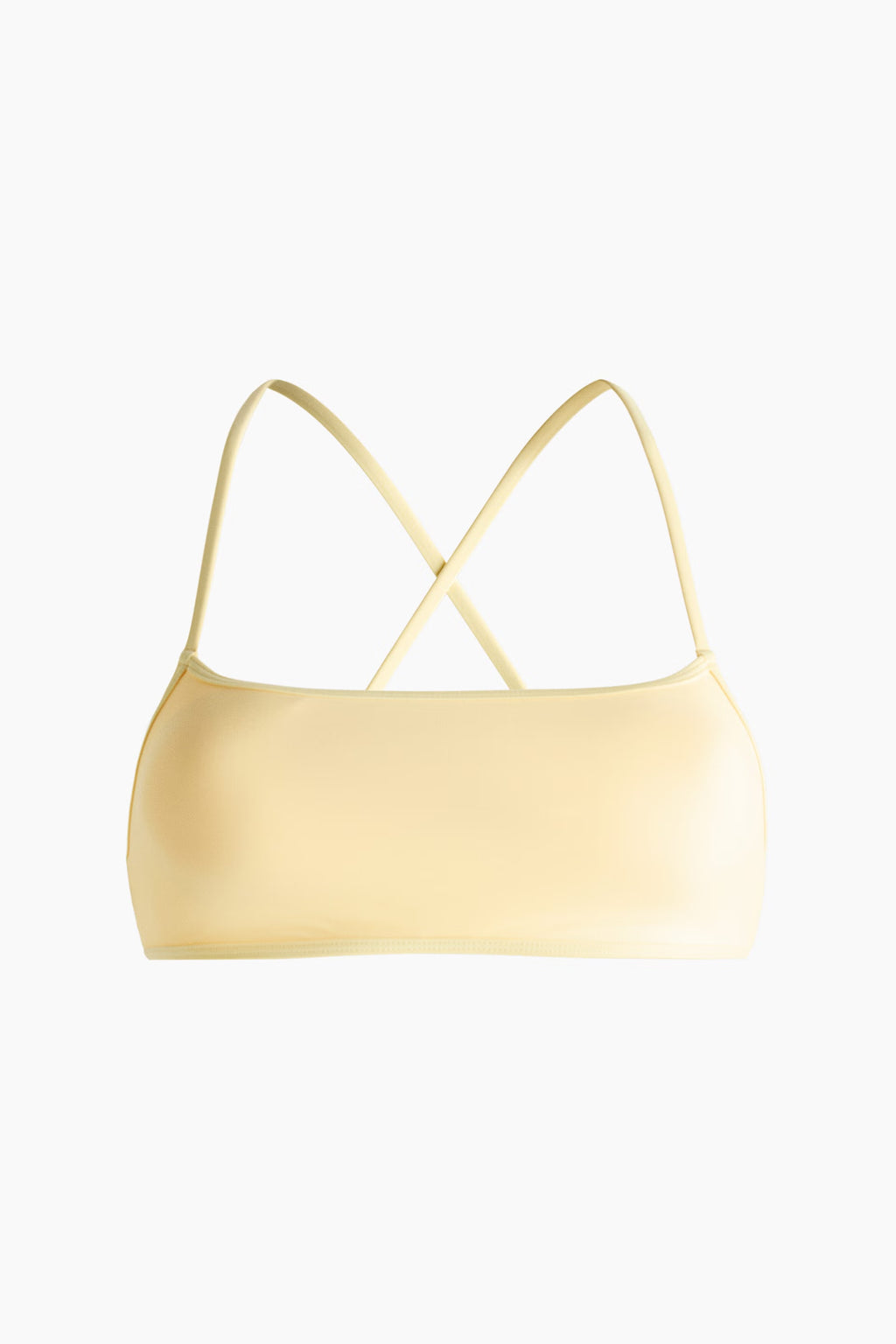 Women's Butter Yellow Padded Sports Bikini Set