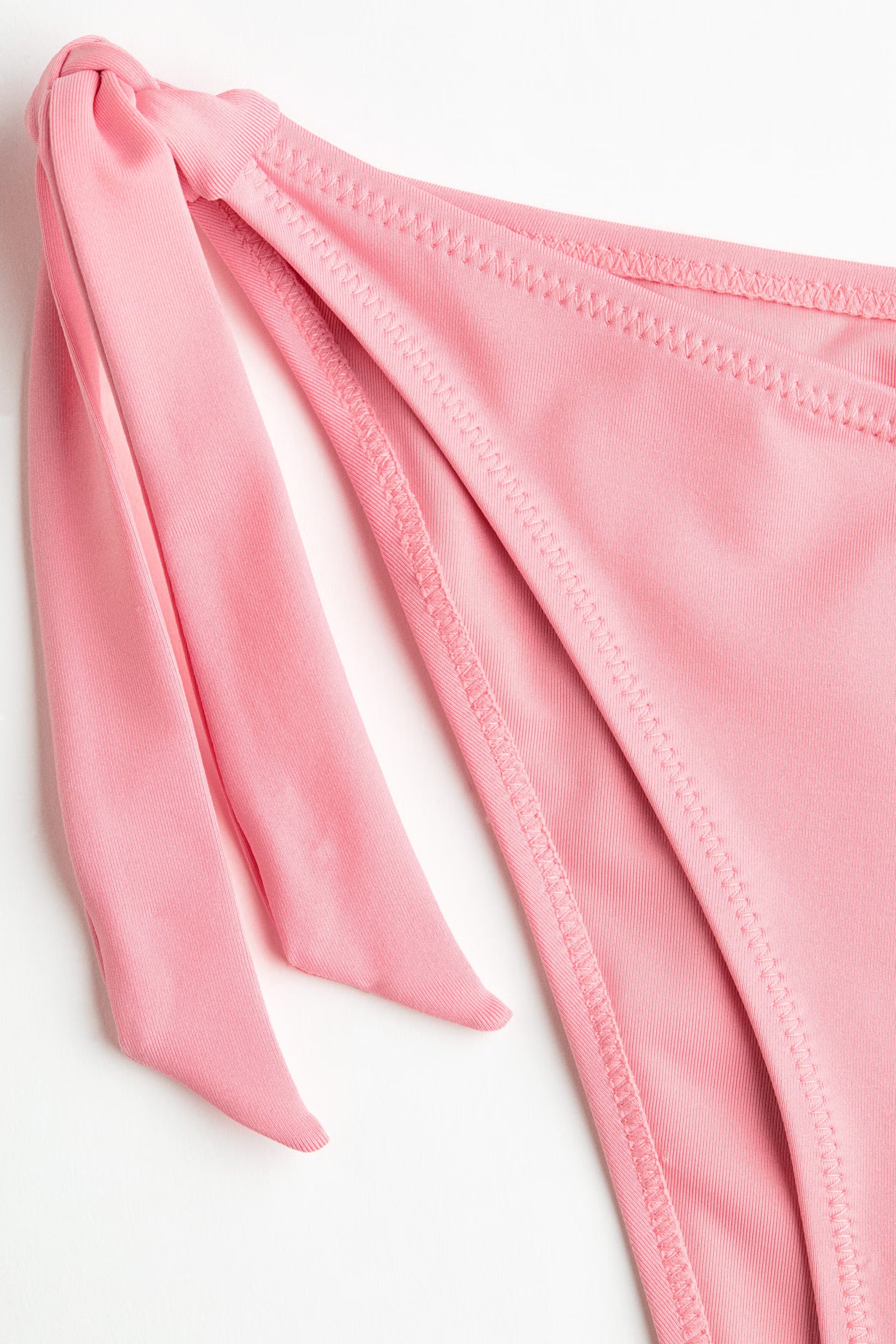 Blush Pink Tie Tanga Front Bandeau Bikini Set