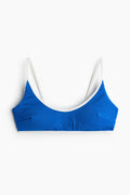 Royal Blue & White Contrast Crinkle Bikini Set