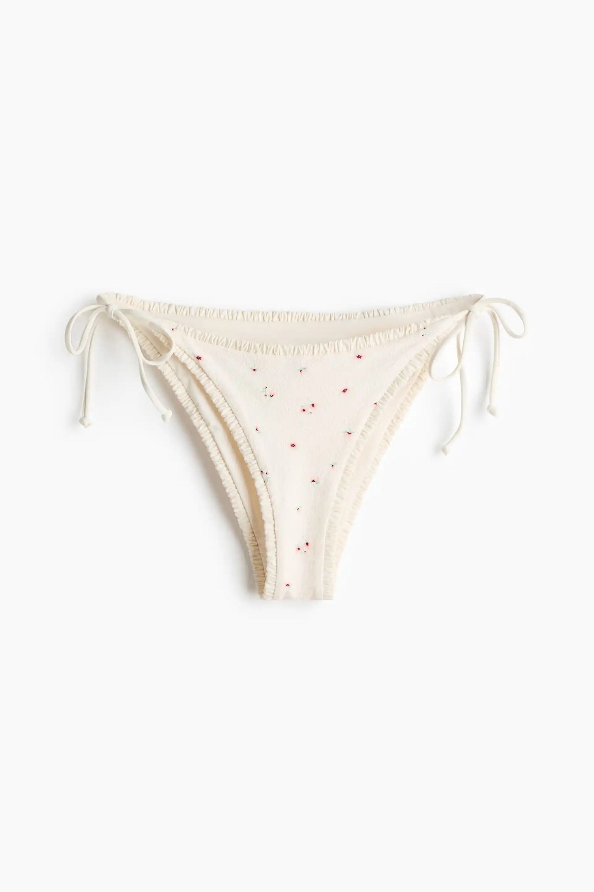Cream Floral Halter Triangle Bikini Set