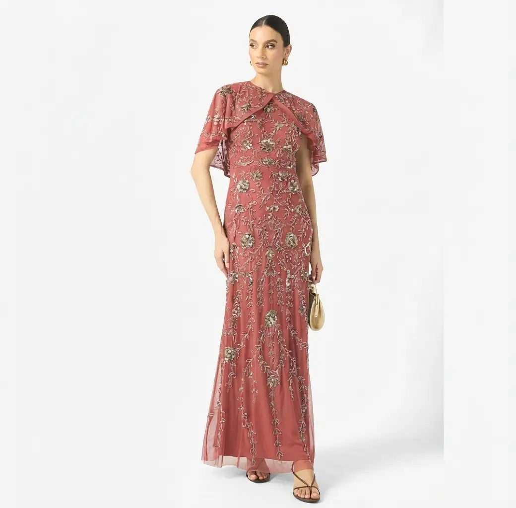 Embellished Sequin Maxi Dress