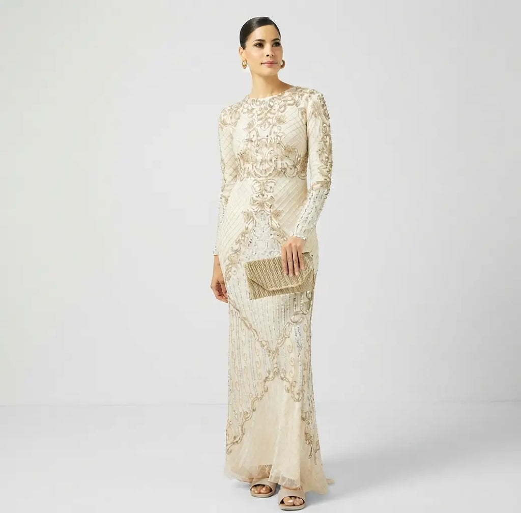 Embellished Sequin Maxi Dress