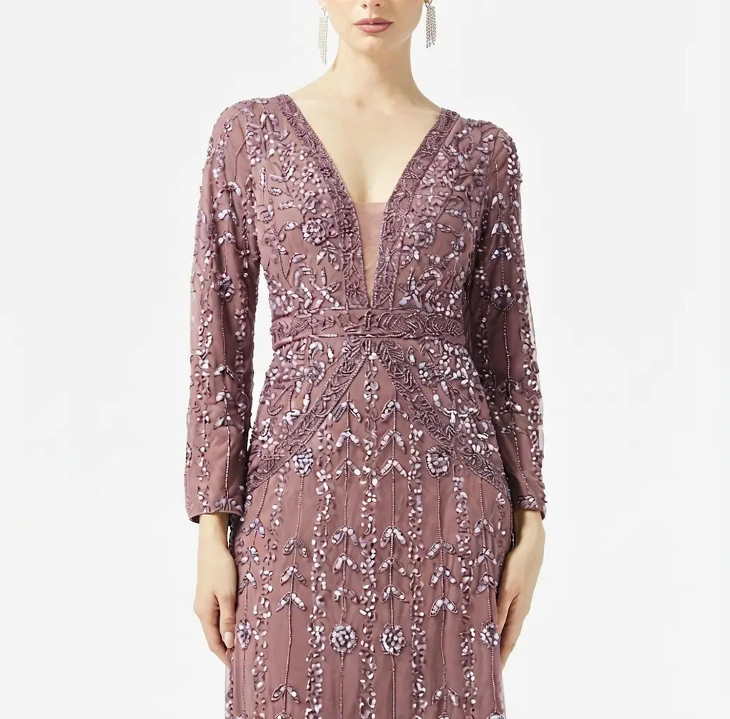 Embellished Lace Detailed Maxi Dress