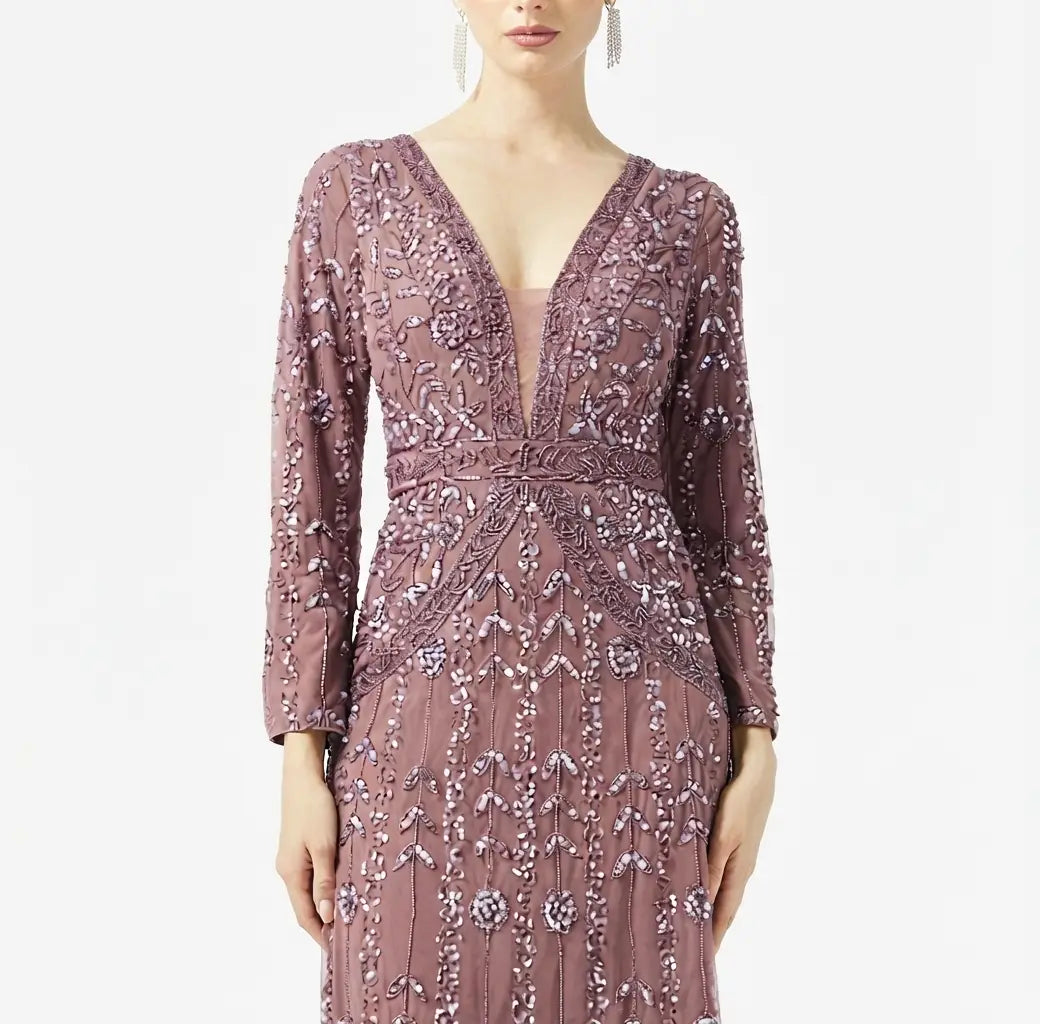 Embellished Lace Detailed Maxi Dress