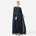 Embellished Flared Sleeve Sequin Maxi Dress