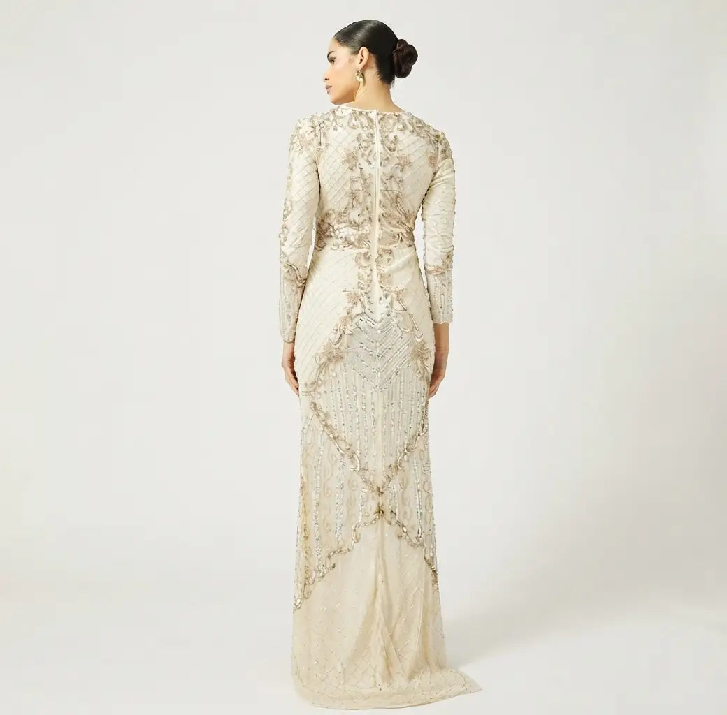 Embellished Sequin Maxi Dress