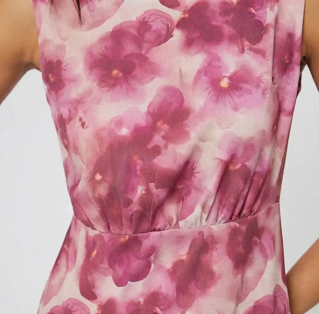 Women Floral Print Sleeveless Maxi Dress