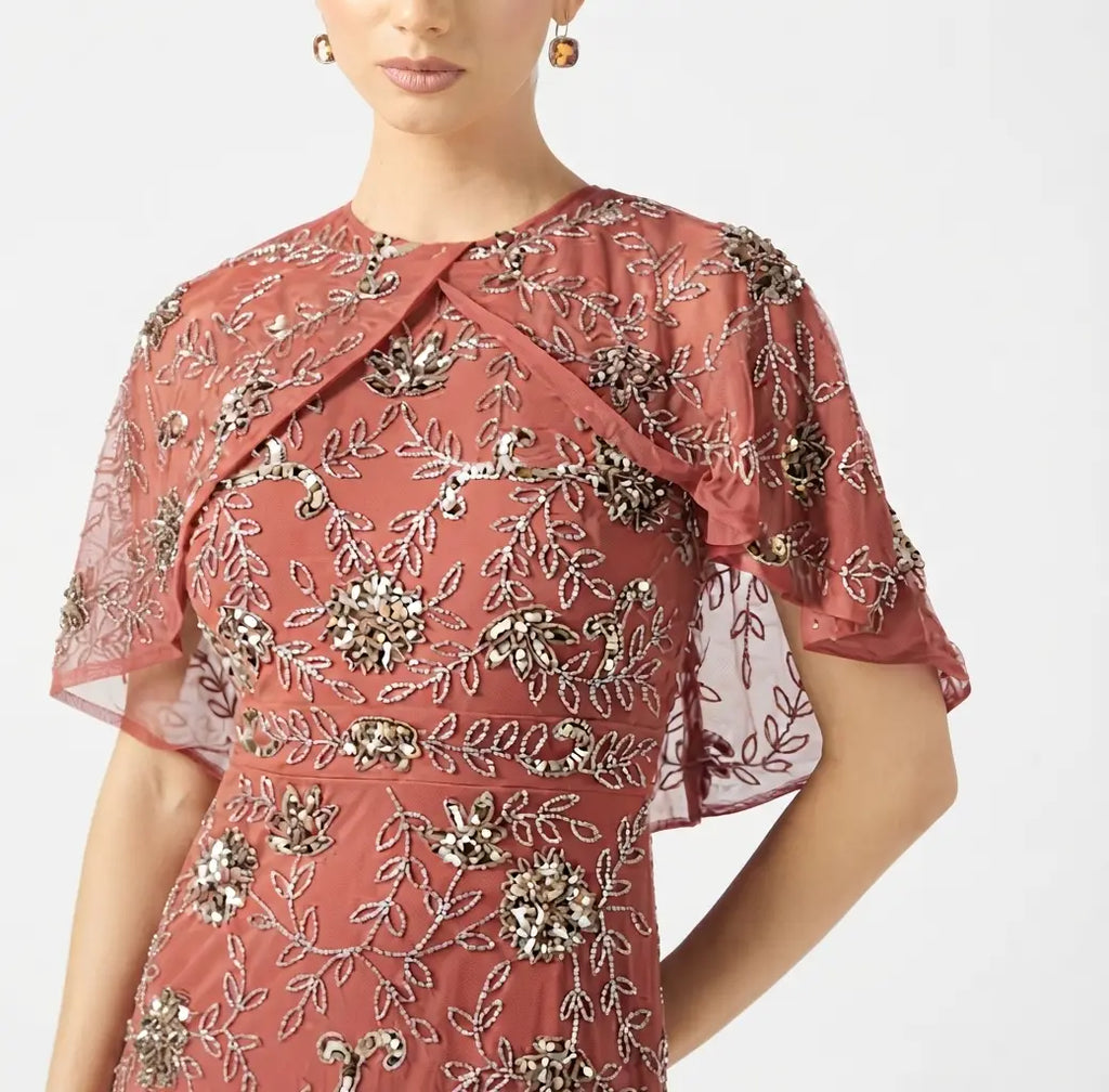 Embellished Sequin Maxi Dress
