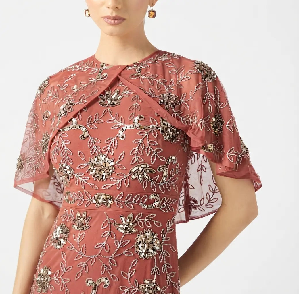 Embellished Sequin Maxi Dress