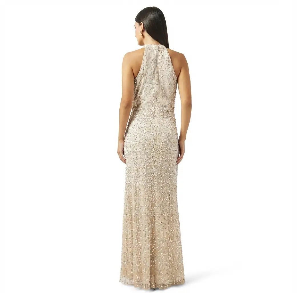Halter Neck Embellished Dress