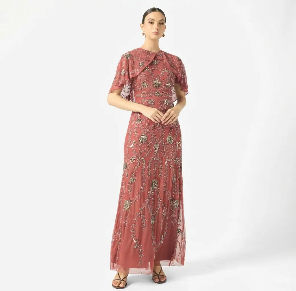 Embellished Sequin Maxi Dress